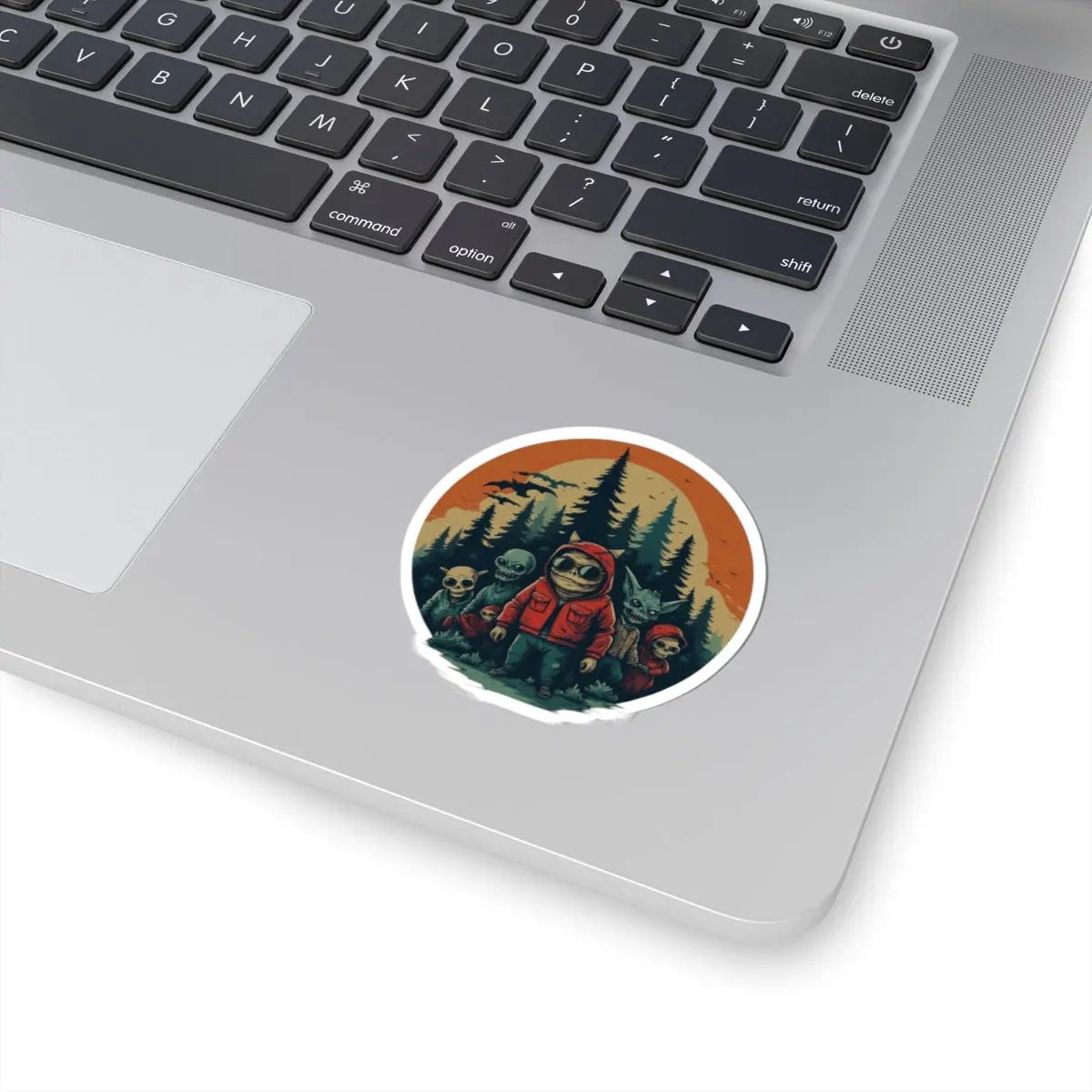Spooky Adventure Kiss-Cut Stickers – Halloween Laptop, Journal & Window Stickers, Fun Gifts for Horror & Outdoor Lovers Printify
