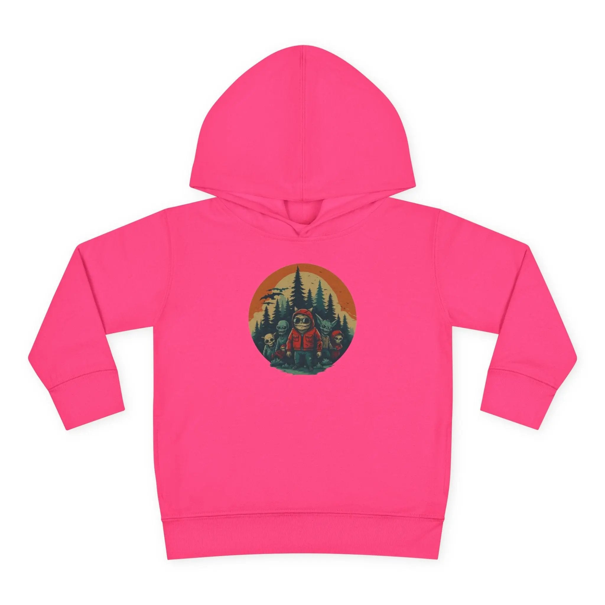 Adventure-Ready Toddler Pullover Fleece Hoodie – Cozy Kids Hoodie, Camping-Themed Gift, Fall/Winter Toddler Apparel Printify