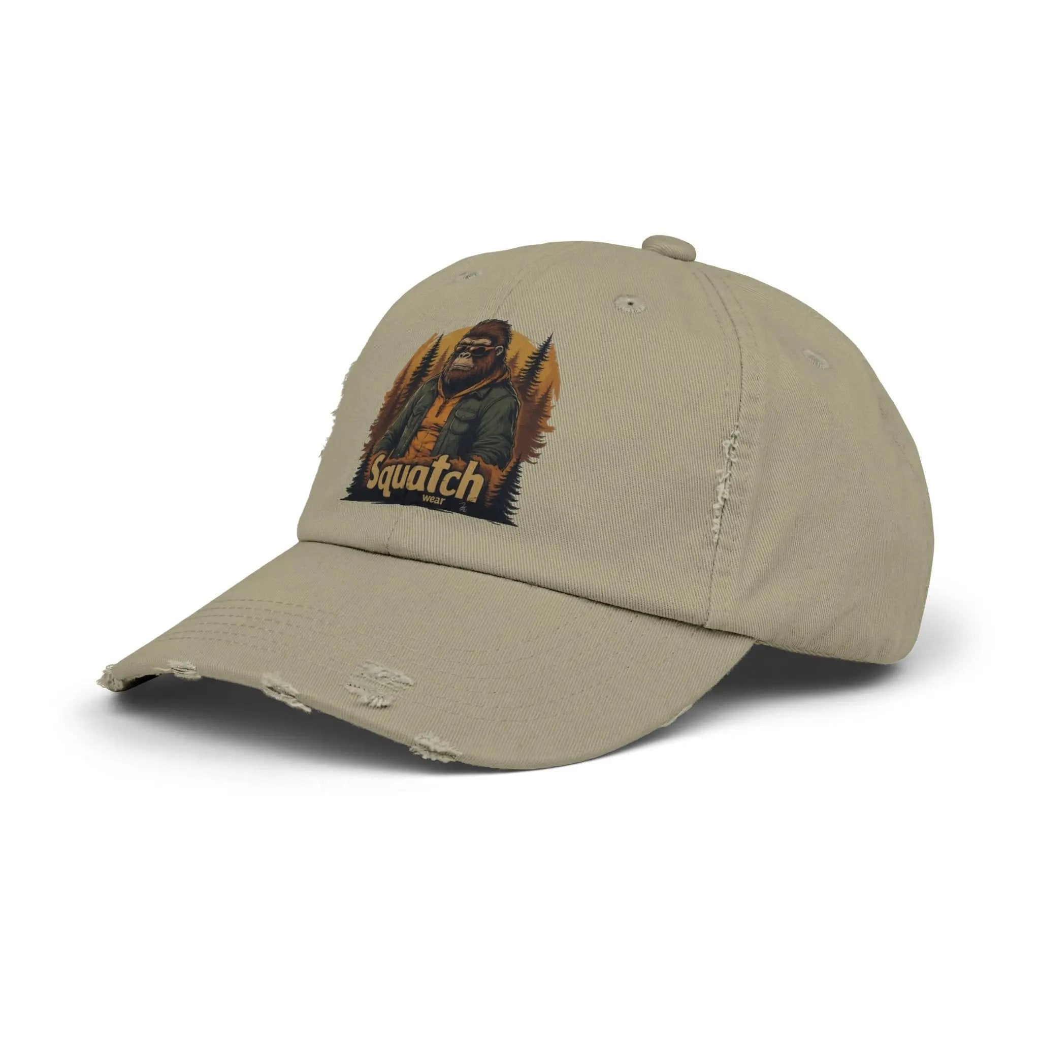 Unisex Distressed Squatch Cap – Casual Outdoor Hat for Hiking, Camping & Festivals - Squatch Wear