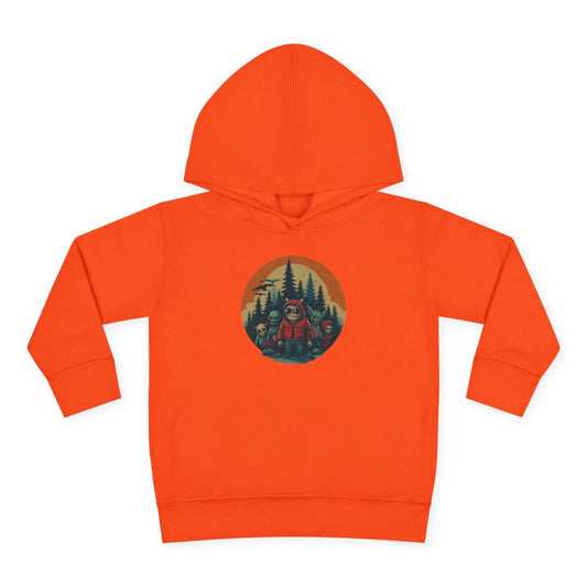 Adventure-Ready Toddler Pullover Fleece Hoodie – Cozy Kids Hoodie, Camping-Themed Gift, Fall/Winter Toddler Apparel Printify