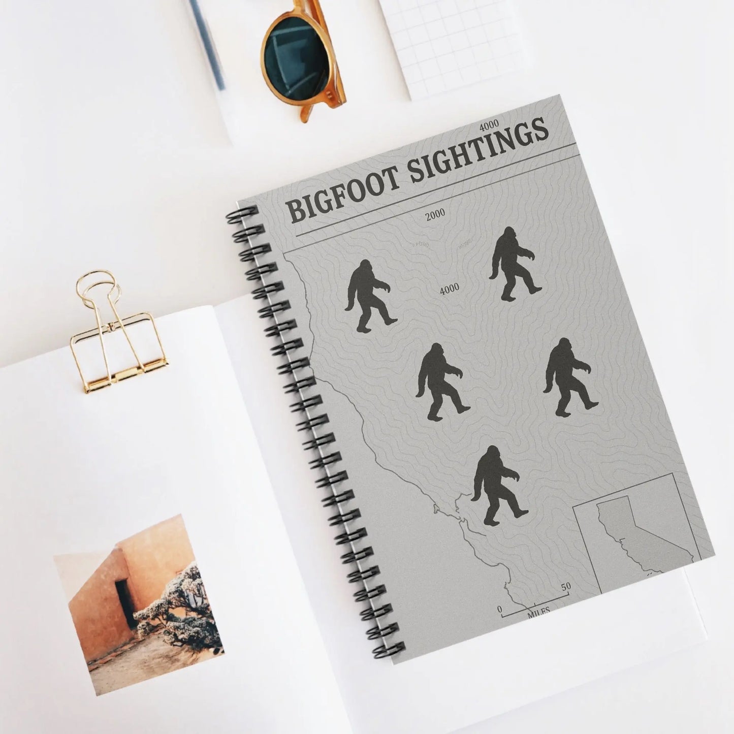 Northern California Bigfoot Sightings Spiral Notebook — Ruled Journal for Cryptid Hunters & Outdoor Notes Printify
