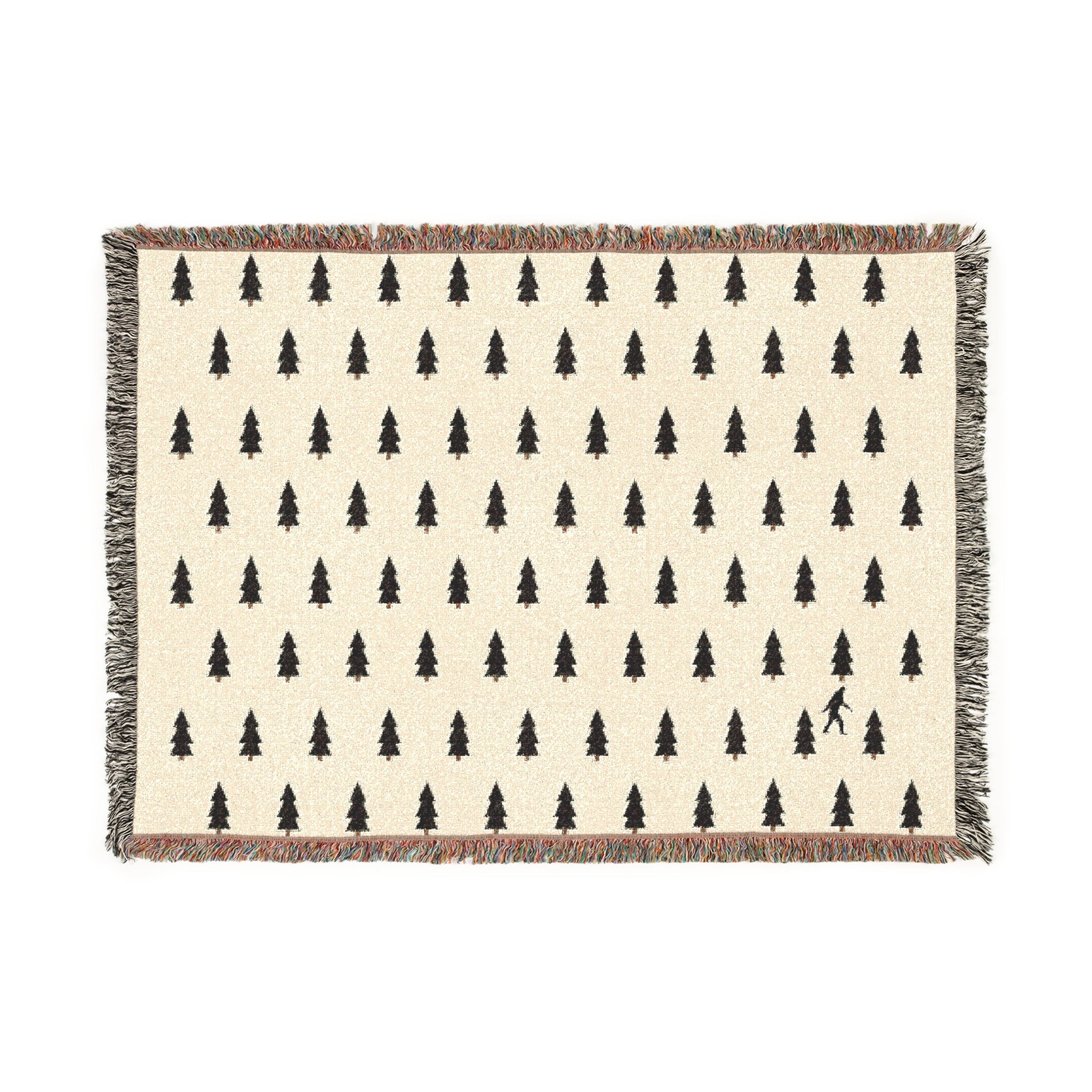 Bigfoot Woven Blanket – 100% Cotton Cozy Cryptid Throw by Squatch Wear | Sasquatch Home Décor Gift Printify