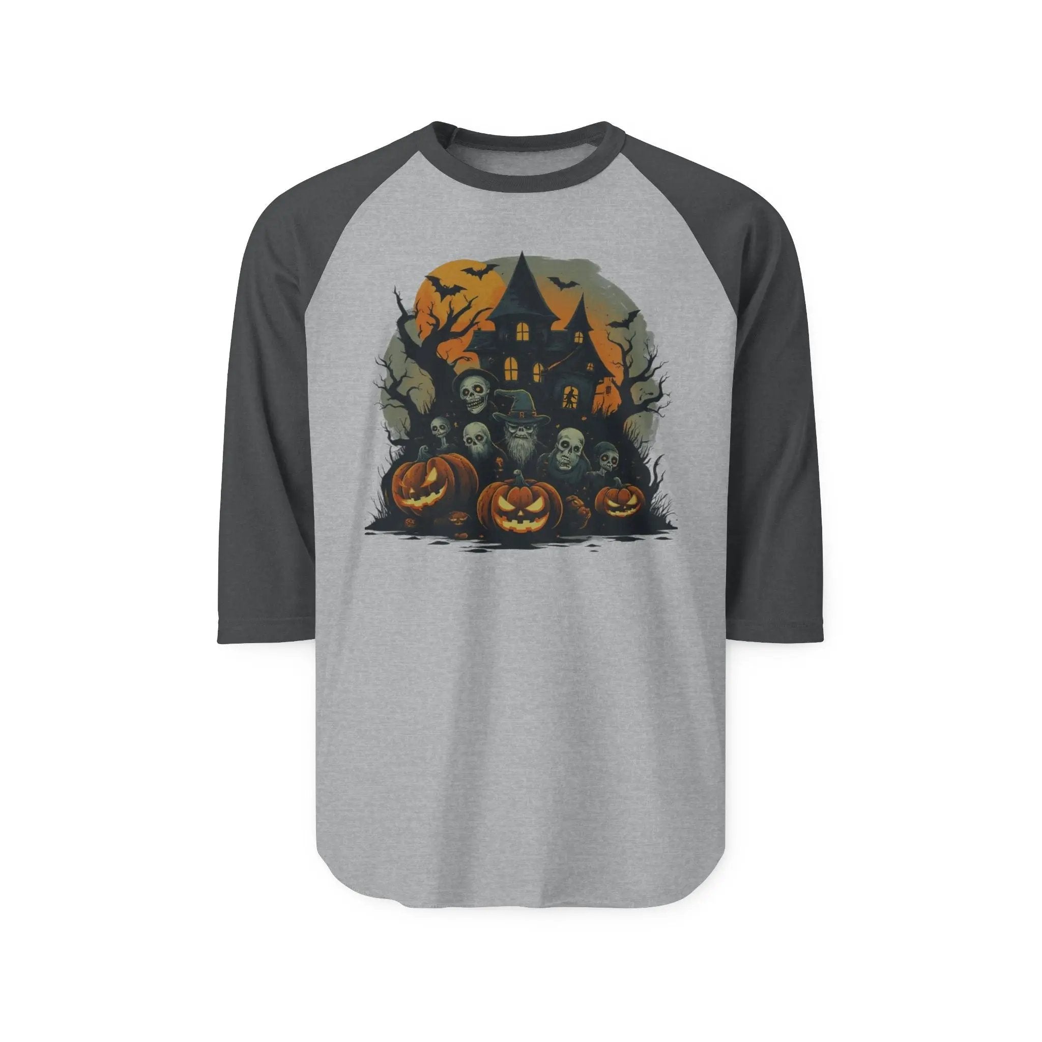 Halloween Theme Unisex Raglan Shirt – Spooky Tee for Fall Festivals, Parties & Everyday Autumn Style - Squatch Wear