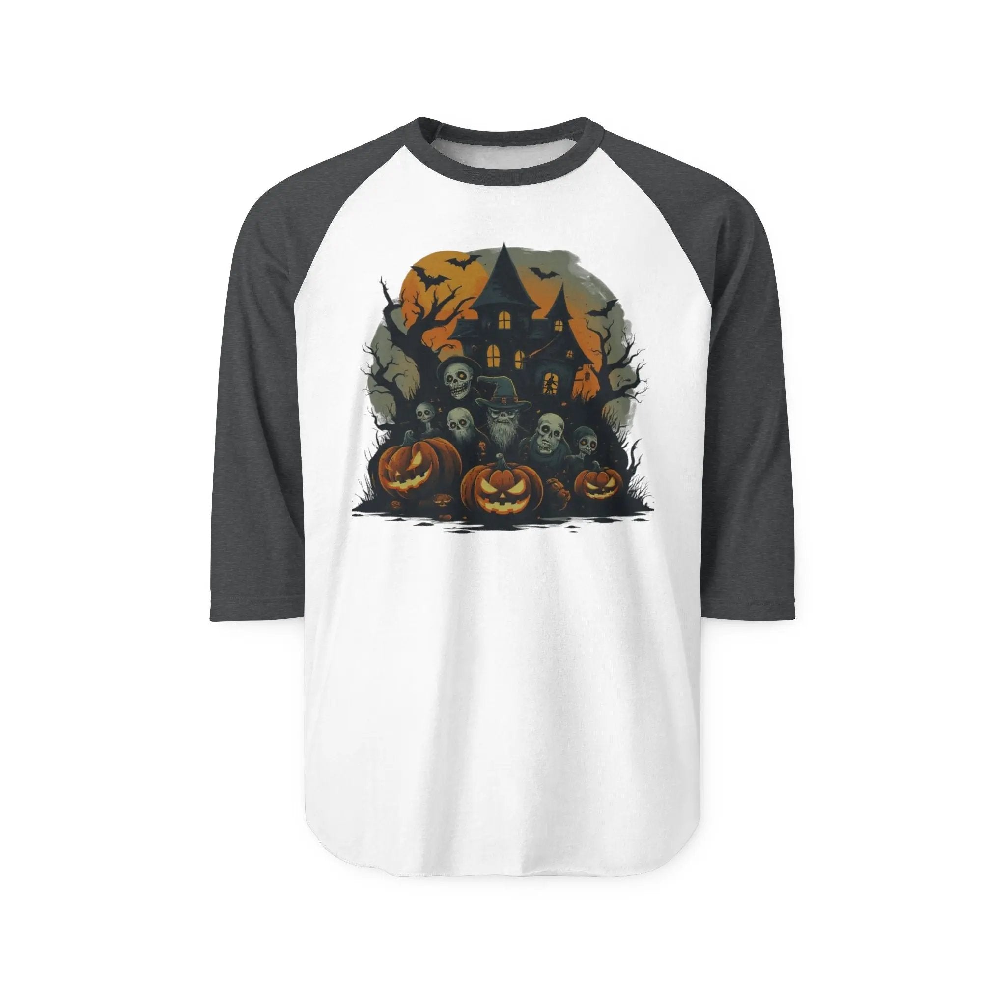 Halloween Theme Unisex Raglan Shirt – Spooky Tee for Fall Festivals, Parties & Everyday Autumn Style - Squatch Wear