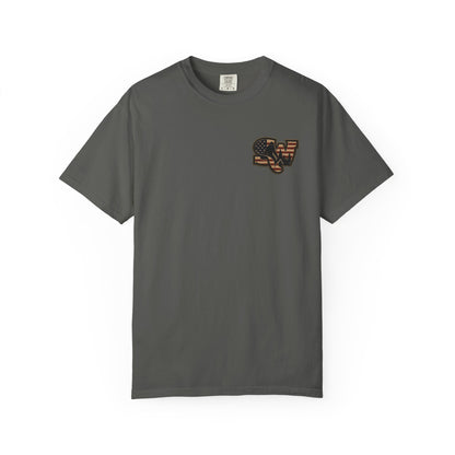Patriotic Bigfoot Flag T-Shirt — American Sasquatch Graphic Tee