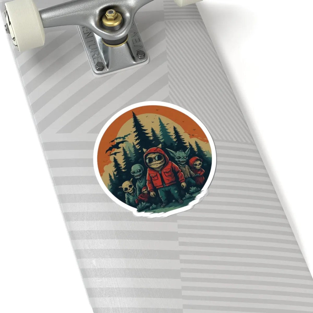 Spooky Adventure Kiss-Cut Stickers – Halloween Laptop, Journal & Window Stickers, Fun Gifts for Horror & Outdoor Lovers Printify