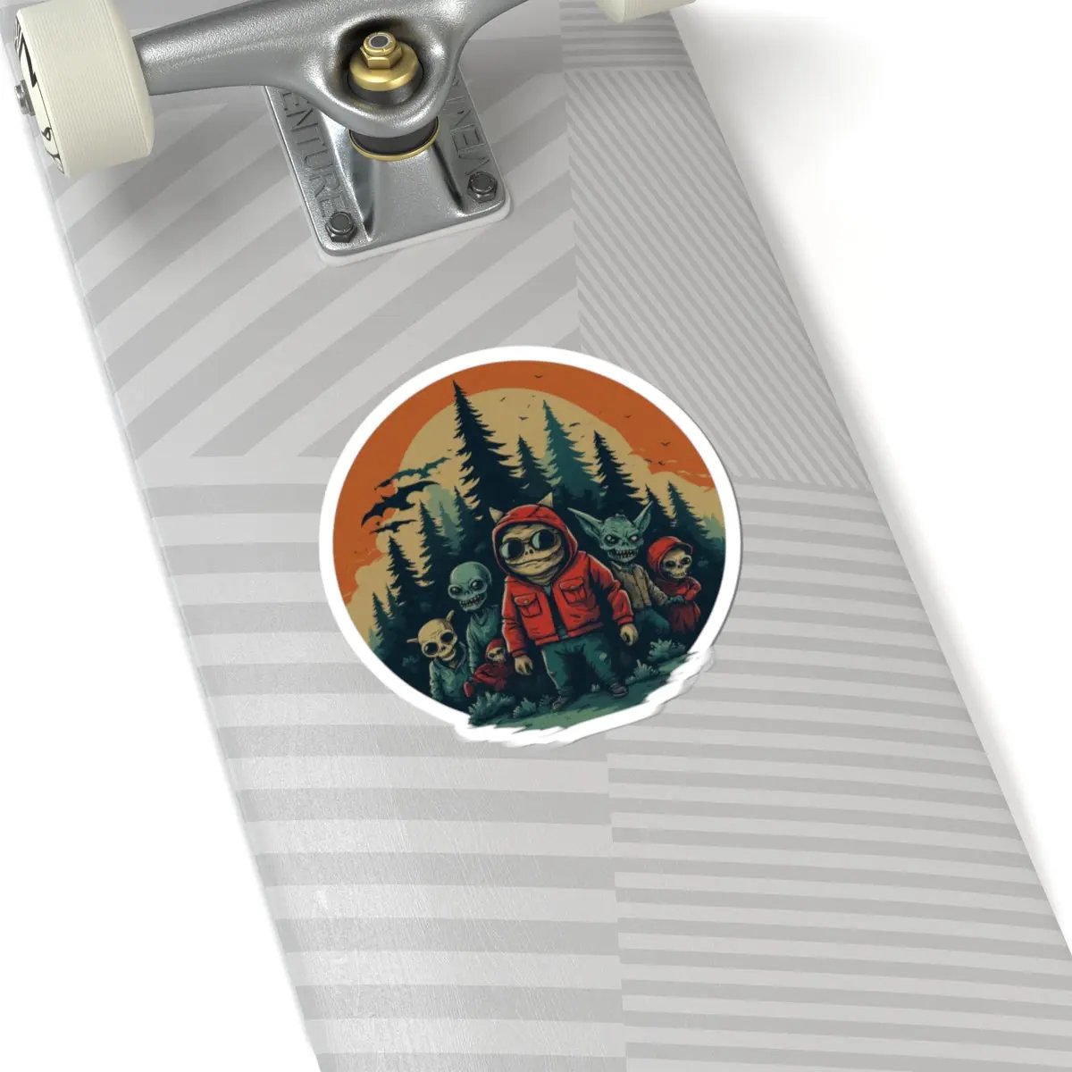 Spooky Adventure Kiss-Cut Stickers – Halloween Laptop, Journal & Window Stickers, Fun Gifts for Horror & Outdoor Lovers Printify