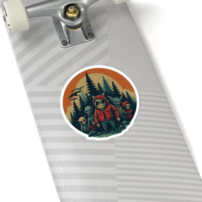 Spooky Adventure Kiss-Cut Stickers – Halloween Laptop, Journal & Window Stickers, Fun Gifts for Horror & Outdoor Lovers Printify