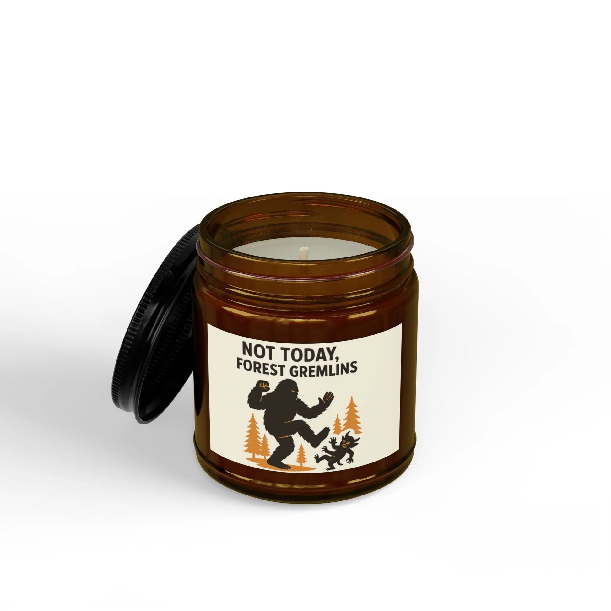 Not Today Forest Gremlins Soy Candle — 4oz & 9oz Scented Jar Printify