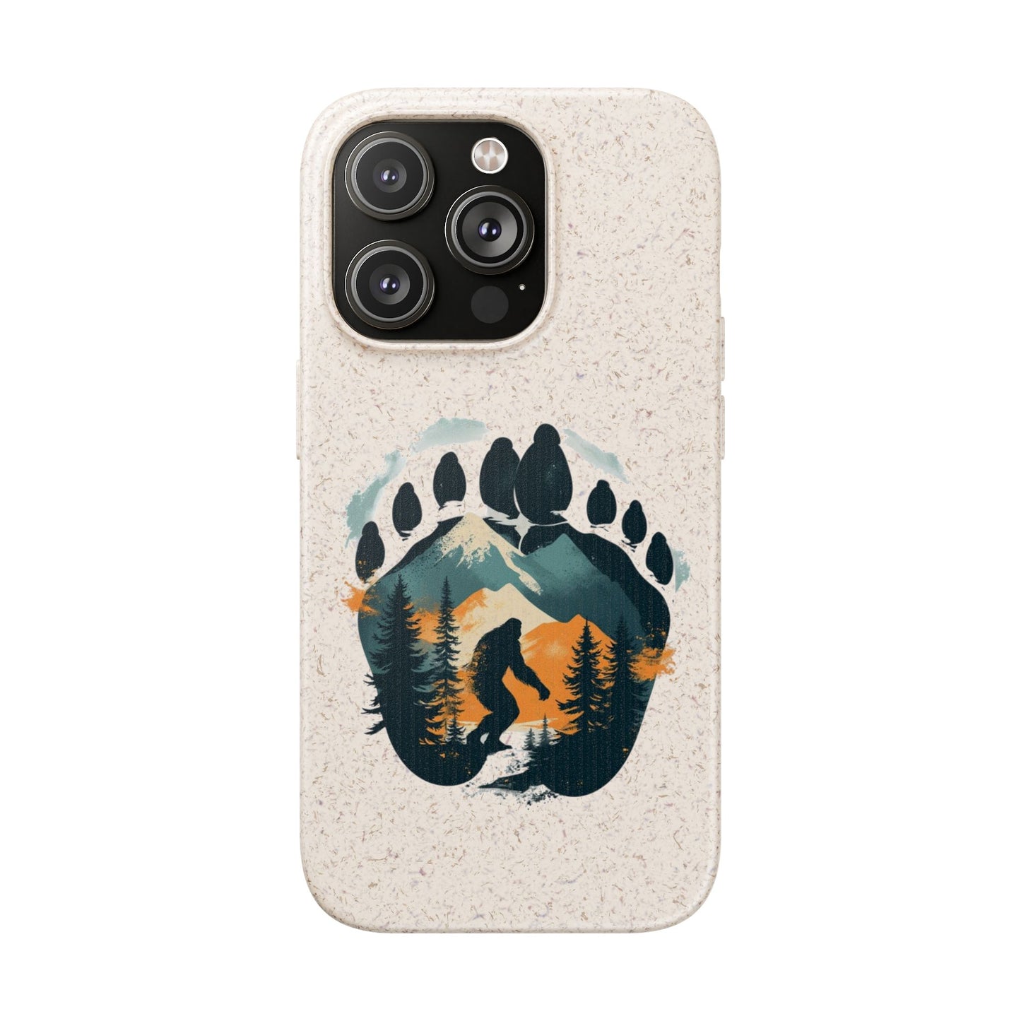 Bigfoot Print Phone Case – Compostable PLA & Bamboo Forest Design Printify