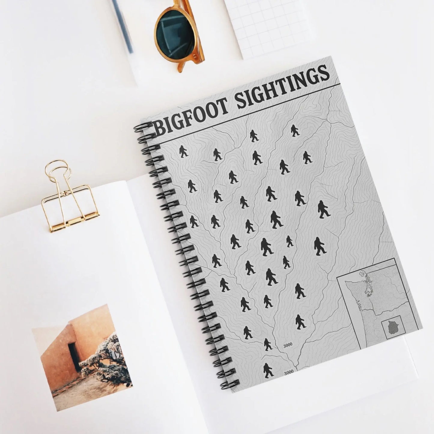 Oregon Bigfoot Sightings Spiral Notebook — Ruled Journal for Cryptid Hunters & Outdoor Notes Printify