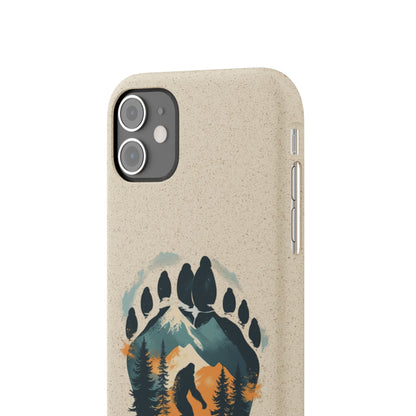 Bigfoot Print Phone Case – Compostable PLA & Bamboo Forest Design Printify