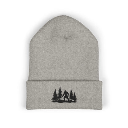 Embroidered Mountain & Pine Trees Cuffed Beanie