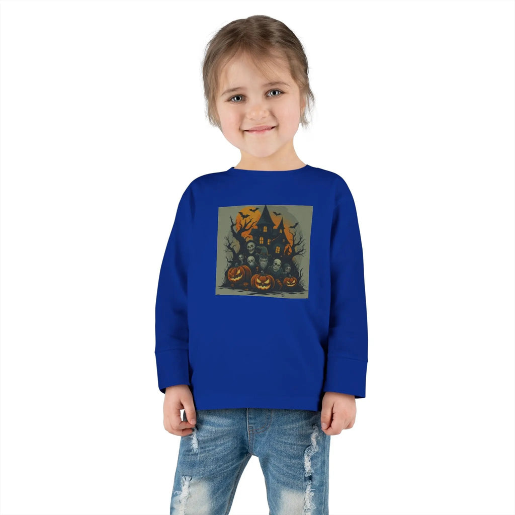 Toddler Halloween Long Sleeve Tee – Spooky Ghosts, Cute Pumpkin Shirt, Costume & Fall Outfit, Kids Party Wear Printify