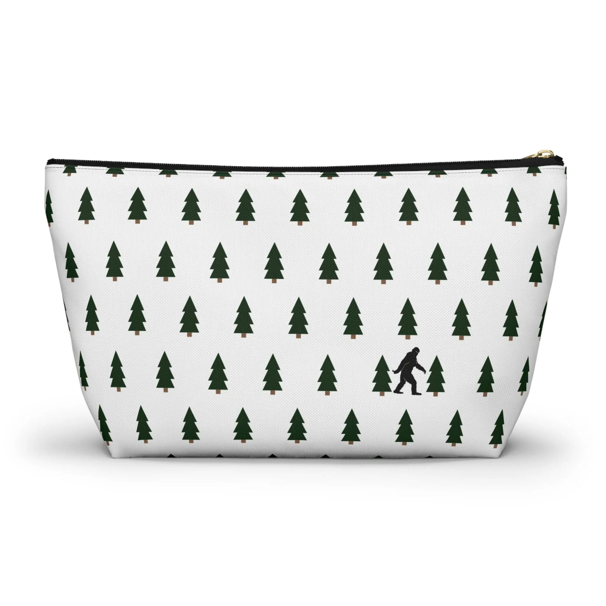 Bigfoot and Alien Accessory Pouch – Woodland Zip-Top Organizer Bag Printify