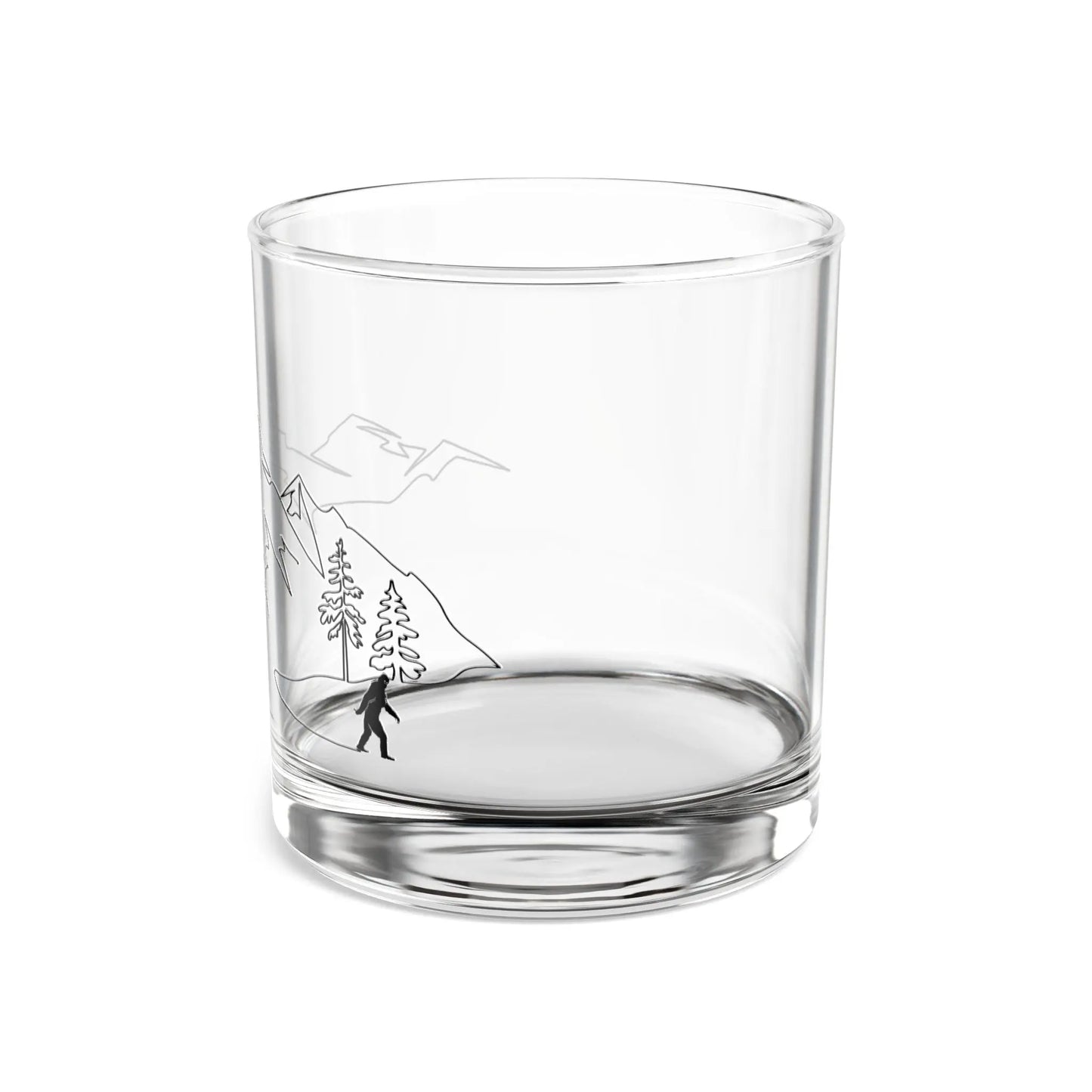 Mountain Etched 10oz Rocks Glass — Whiskey Tumbler with Scenic Pine & Peak Design Printify