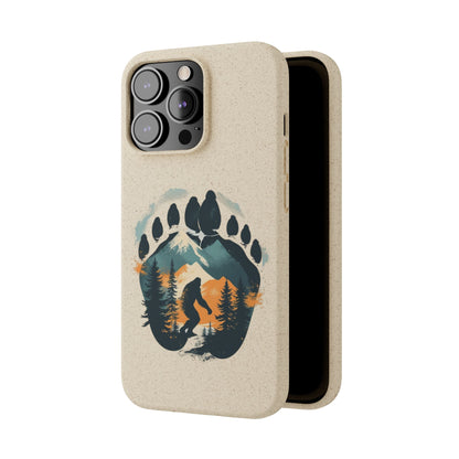 Bigfoot Print Phone Case – Compostable PLA & Bamboo Forest Design Printify