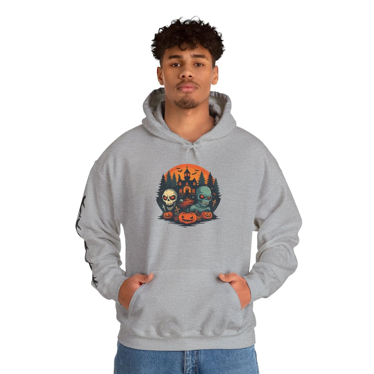 Halloween Hooded Sweatshirt – Unisex Heavy Blend™ Hoodie, Spooky Costume & Cozy Fall Layer, Gift for Halloween Lovers Printify