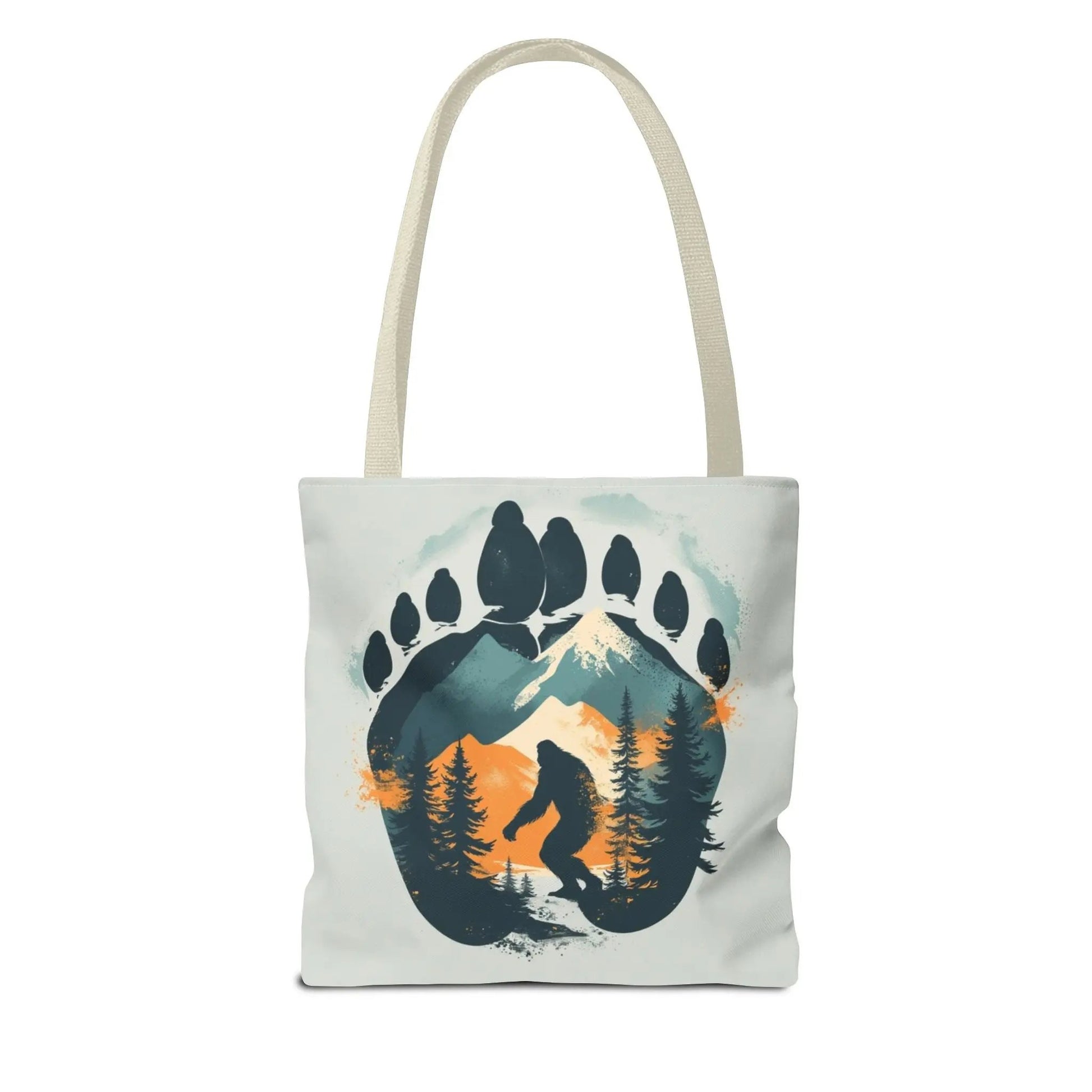 Bigfoot Forest Tote Bag — Sasquatch Mountain Scenic Tote Printify