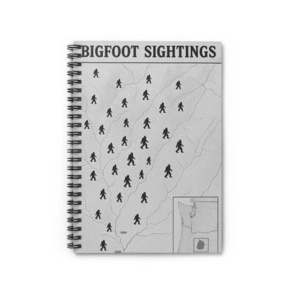 Oregon Bigfoot Sightings Spiral Notebook — Ruled Journal for Cryptid Hunters & Outdoor Notes Printify