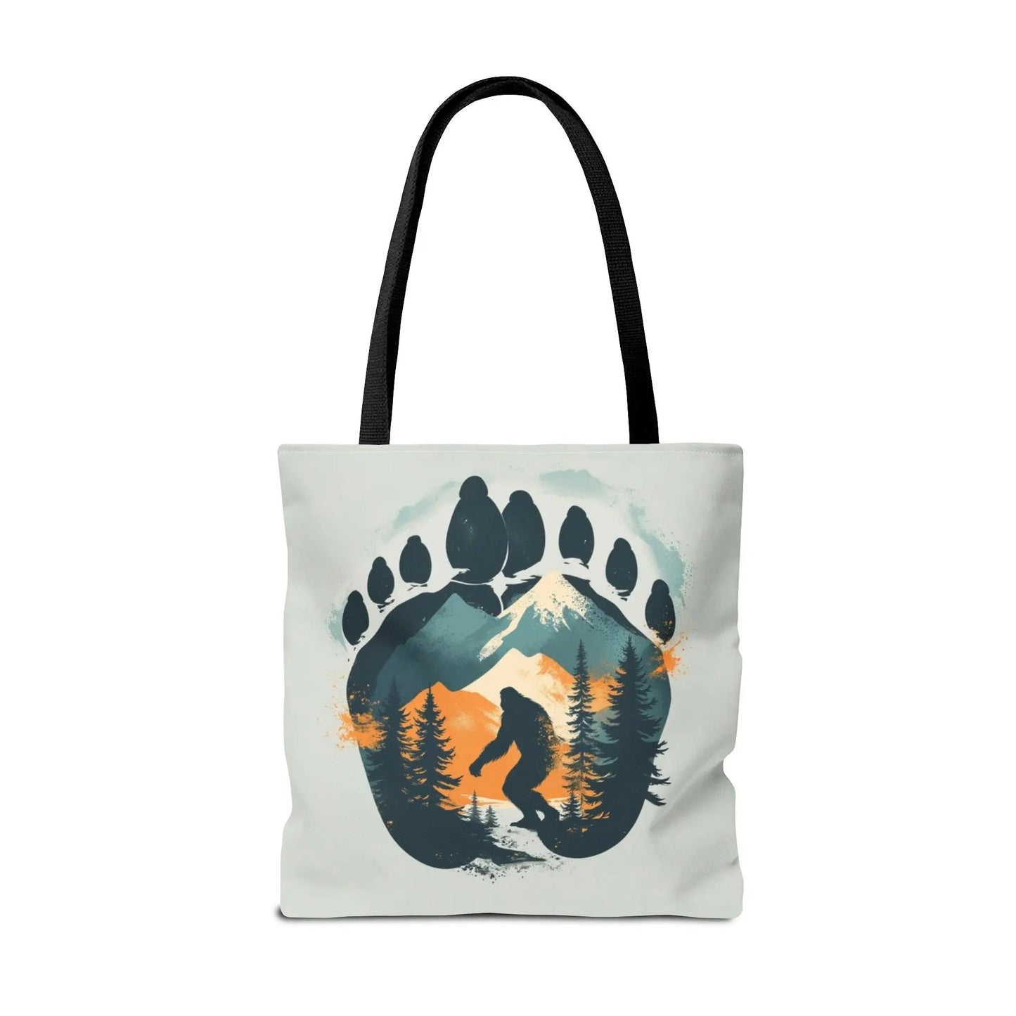 Bigfoot Forest Tote Bag — Sasquatch Mountain Scenic Tote Printify