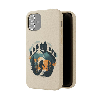 Bigfoot Print Phone Case – Compostable PLA & Bamboo Forest Design Printify