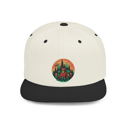 Nature-Inspired Flat Bill Snapback Hat – Casual Outdoor Cap, Unique Gift for Adventure Lovers & Fashion Accessory - Squatch Wear