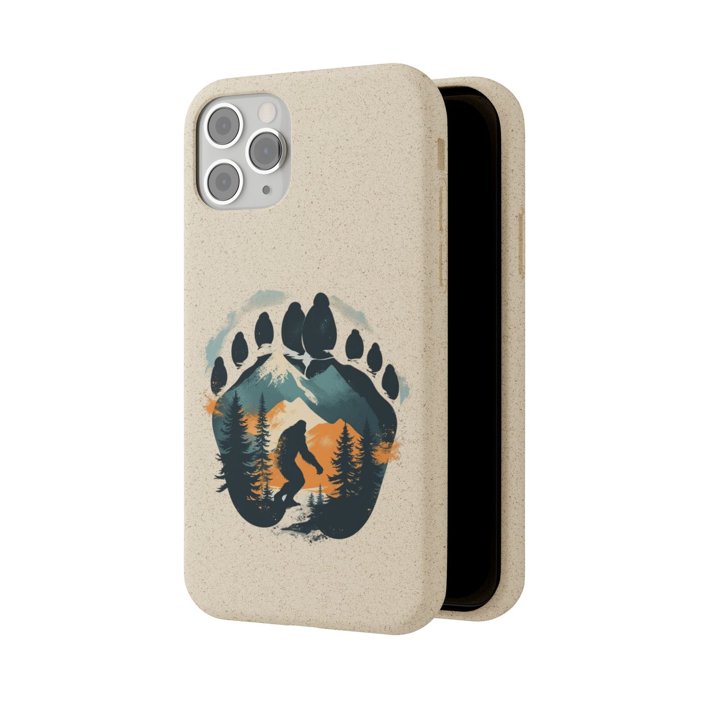 Bigfoot Print Phone Case – Compostable PLA & Bamboo Forest Design Printify