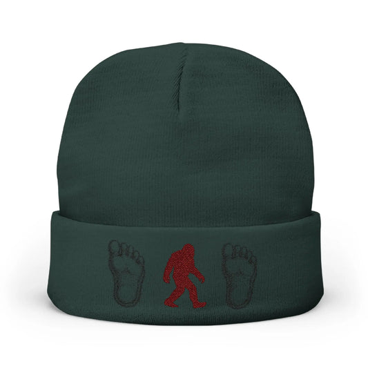 Embroidered Sasquatch Beanie – Cozy Knit Hat for Bigfoot Lovers