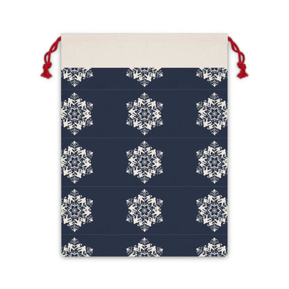 Bigfoot Snowflake Pattern Gift Bag - Stylish Fabric Pouch for Holidays and Special Occasions - Squatch Wear