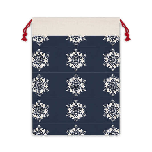 Bigfoot Snowflake Pattern Gift Bag - Stylish Fabric Pouch for Holidays and Special Occasions - Squatch Wear