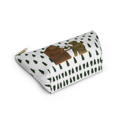 Bigfoot and Alien Accessory Pouch – Woodland Zip-Top Organizer Bag Printify