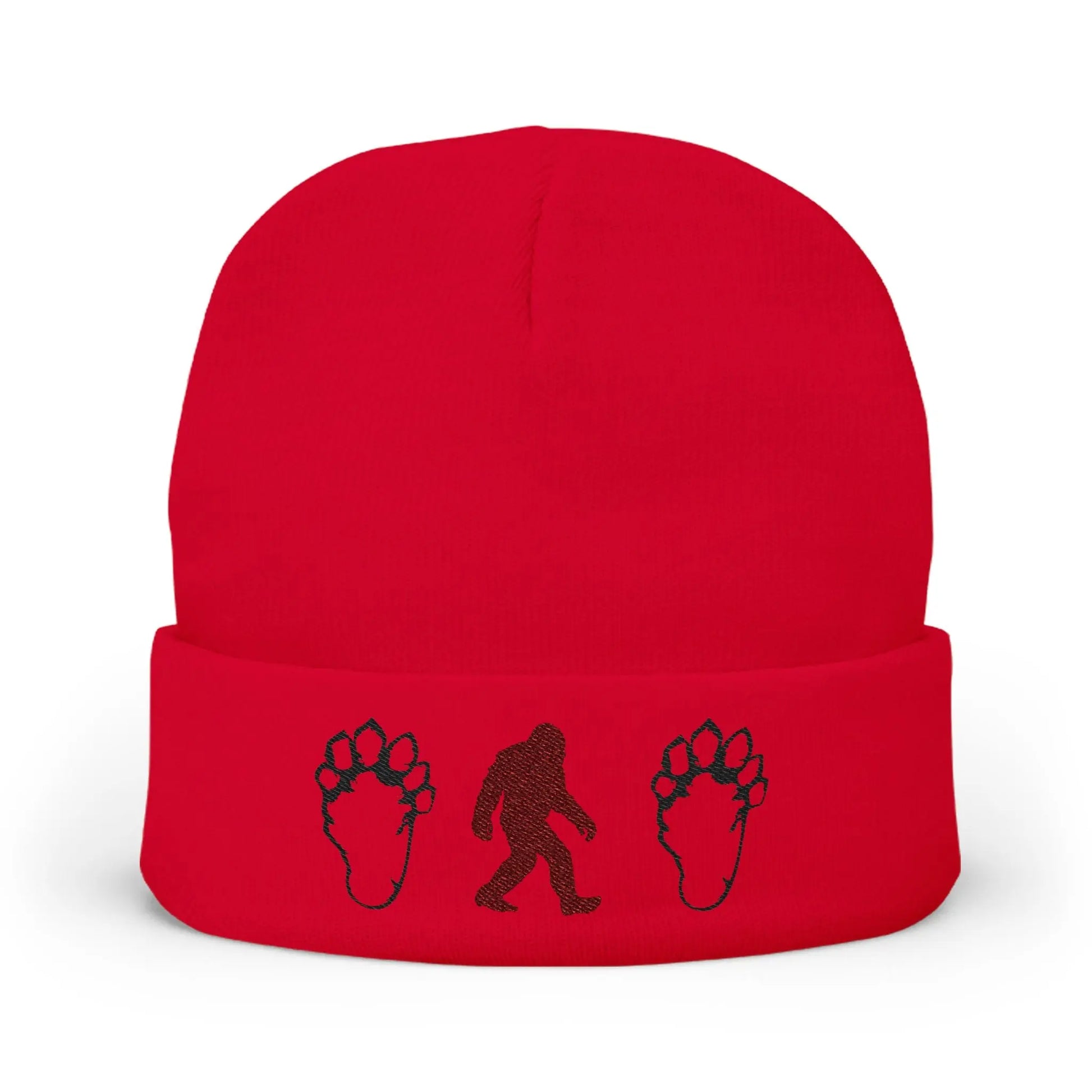 Embroidered Sasquatch Beanie – Cozy Knit Hat for Bigfoot Lovers - Squatch Wear