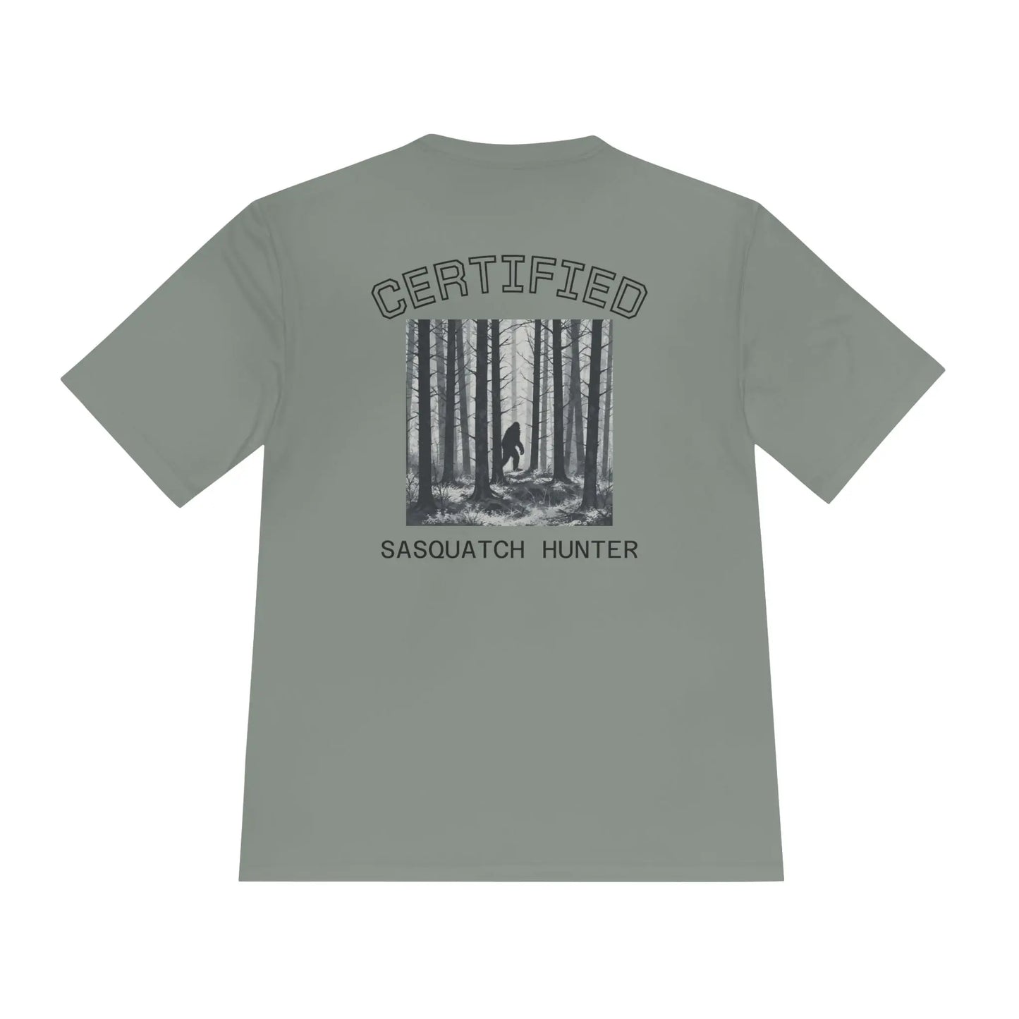 Certified Sasquatch Hunter Tee — Bigfoot Forest Graphic Shirt Printify