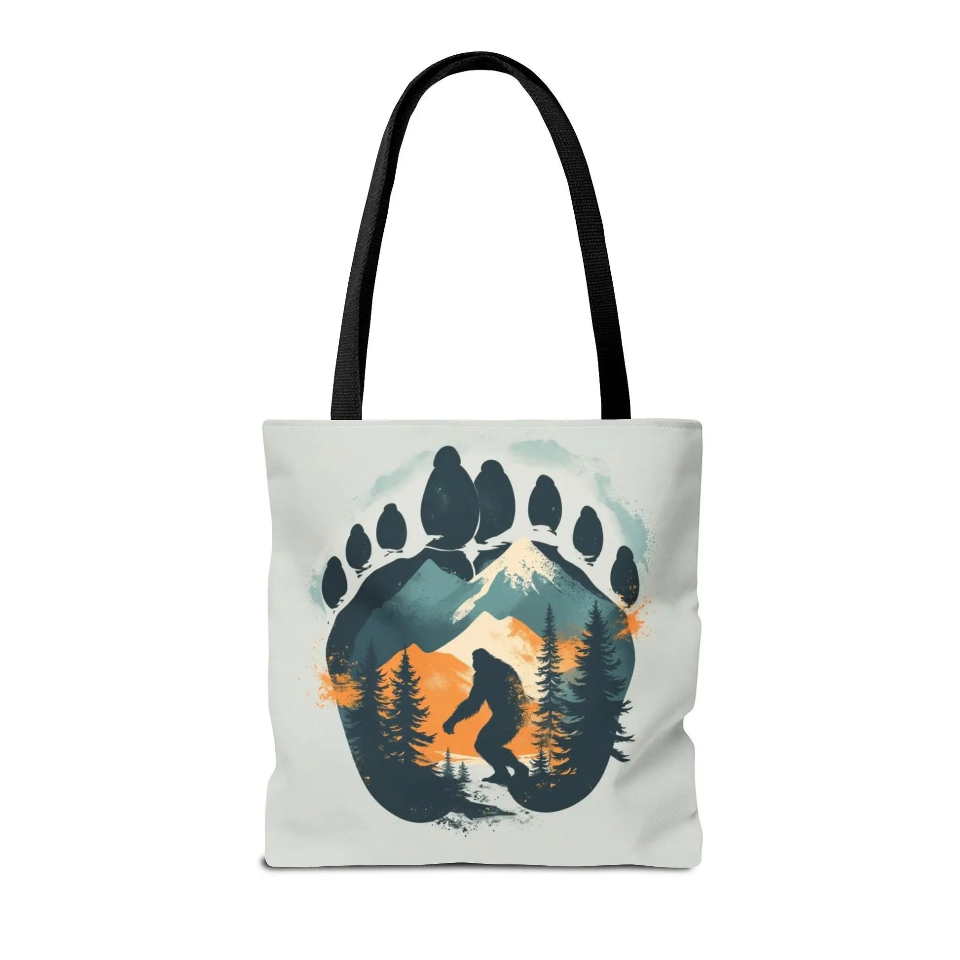 Bigfoot Forest Tote Bag — Sasquatch Mountain Scenic Tote Printify