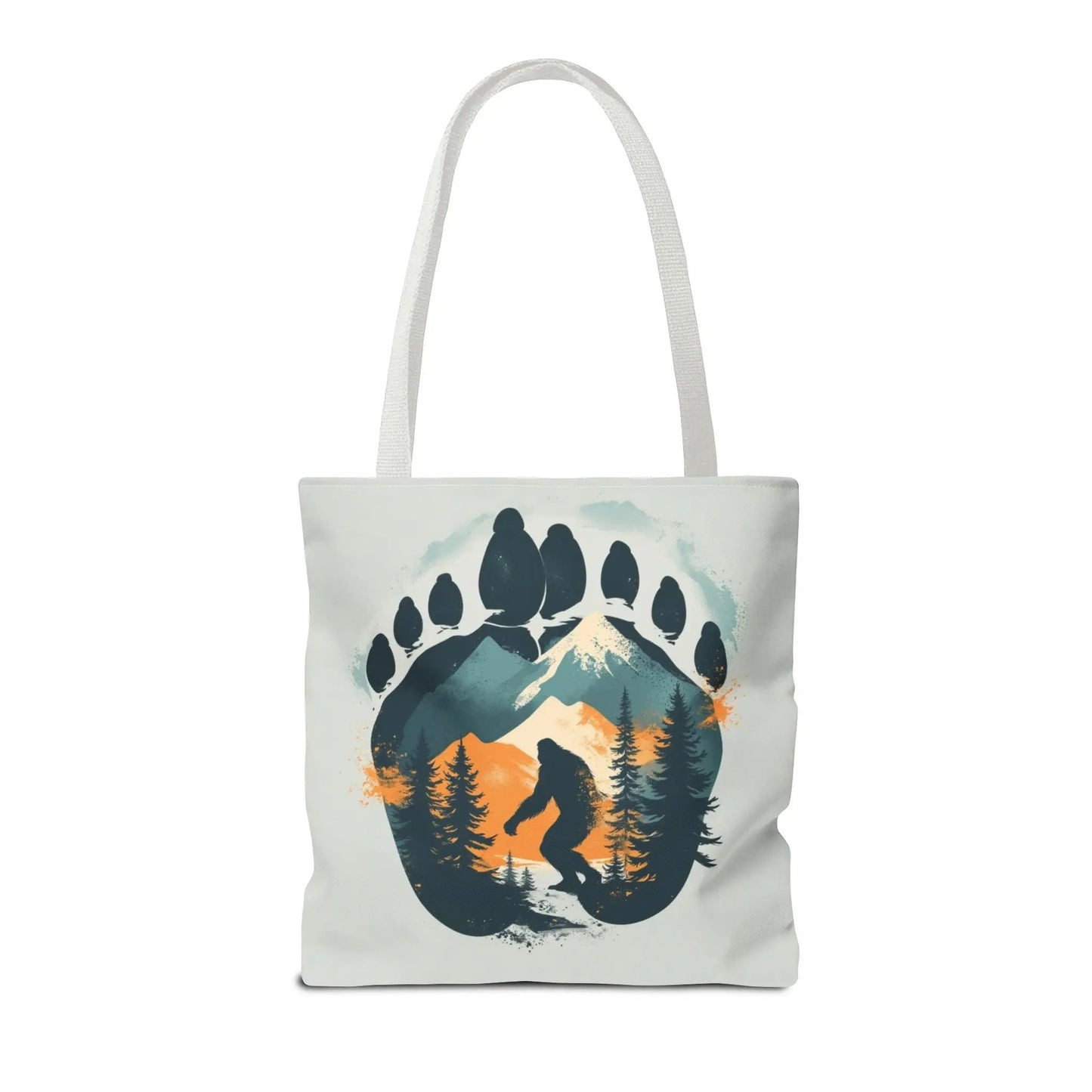 Bigfoot Forest Tote Bag — Sasquatch Mountain Scenic Tote Printify