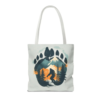 Bigfoot Forest Tote Bag — Sasquatch Mountain Scenic Tote Printify