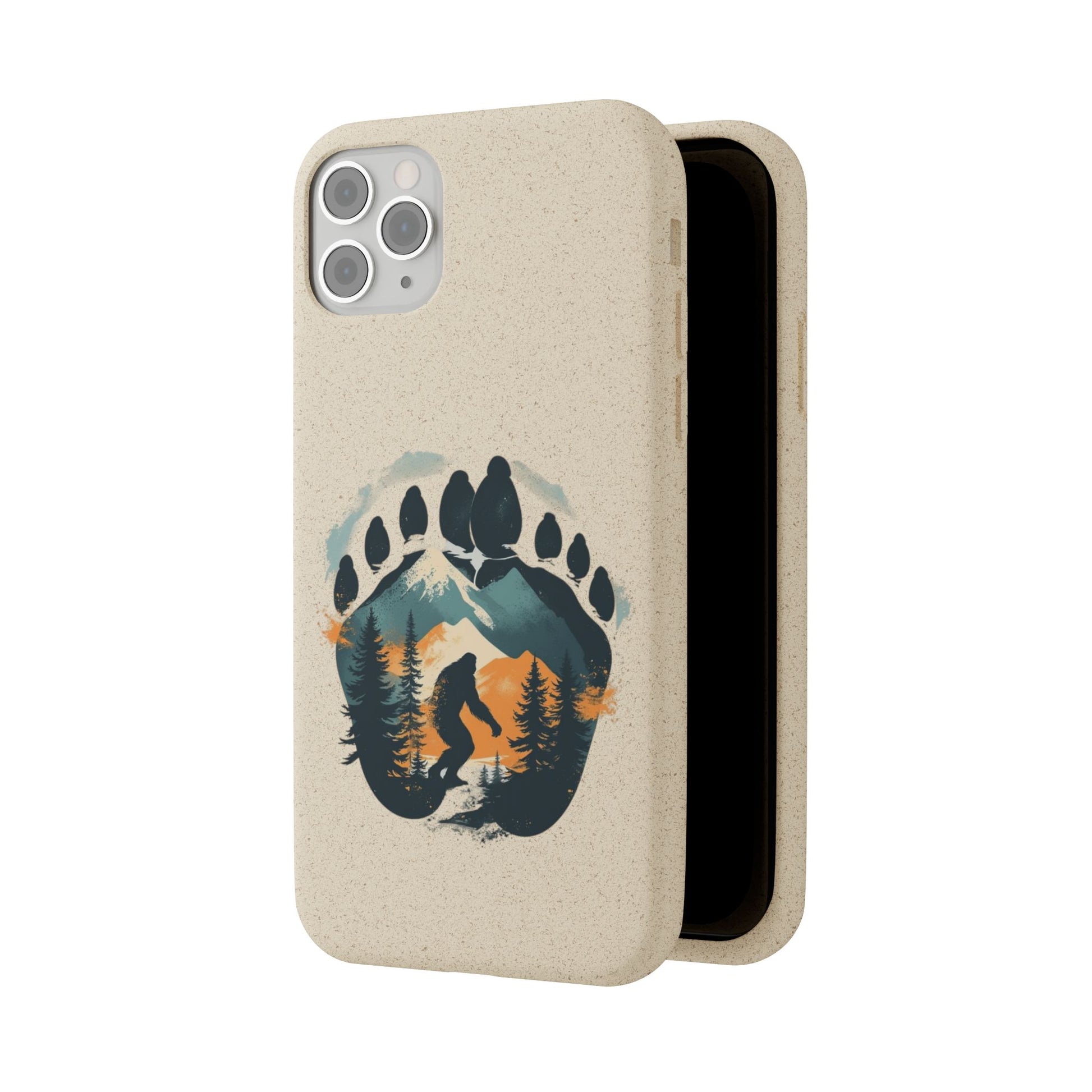Bigfoot Print Phone Case – Compostable PLA & Bamboo Forest Design Printify