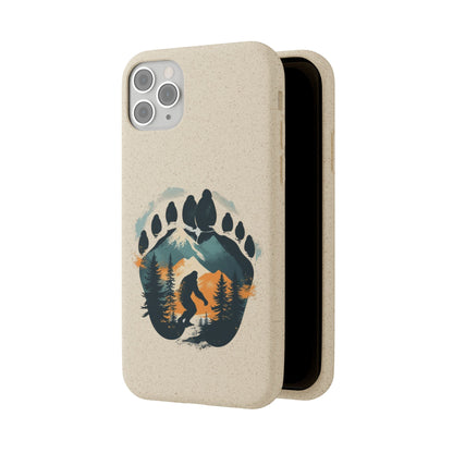 Bigfoot Print Phone Case – Compostable PLA & Bamboo Forest Design Printify