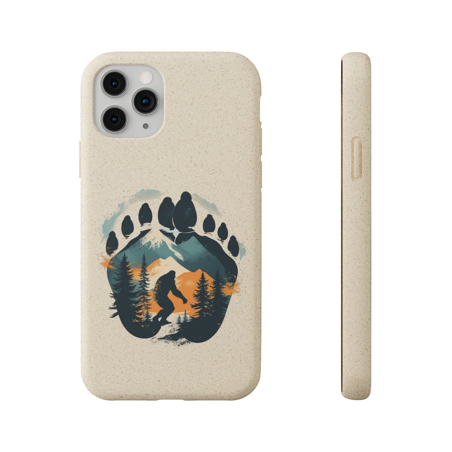Bigfoot Print Phone Case – Compostable PLA & Bamboo Forest Design Printify