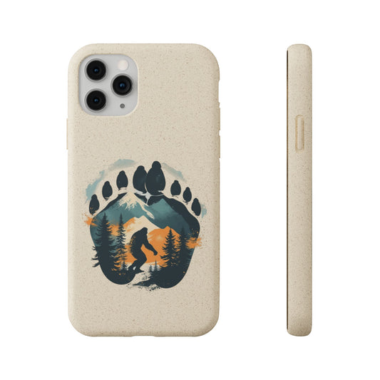 Bigfoot Print Phone Case – Compostable PLA & Bamboo Forest Design Printify