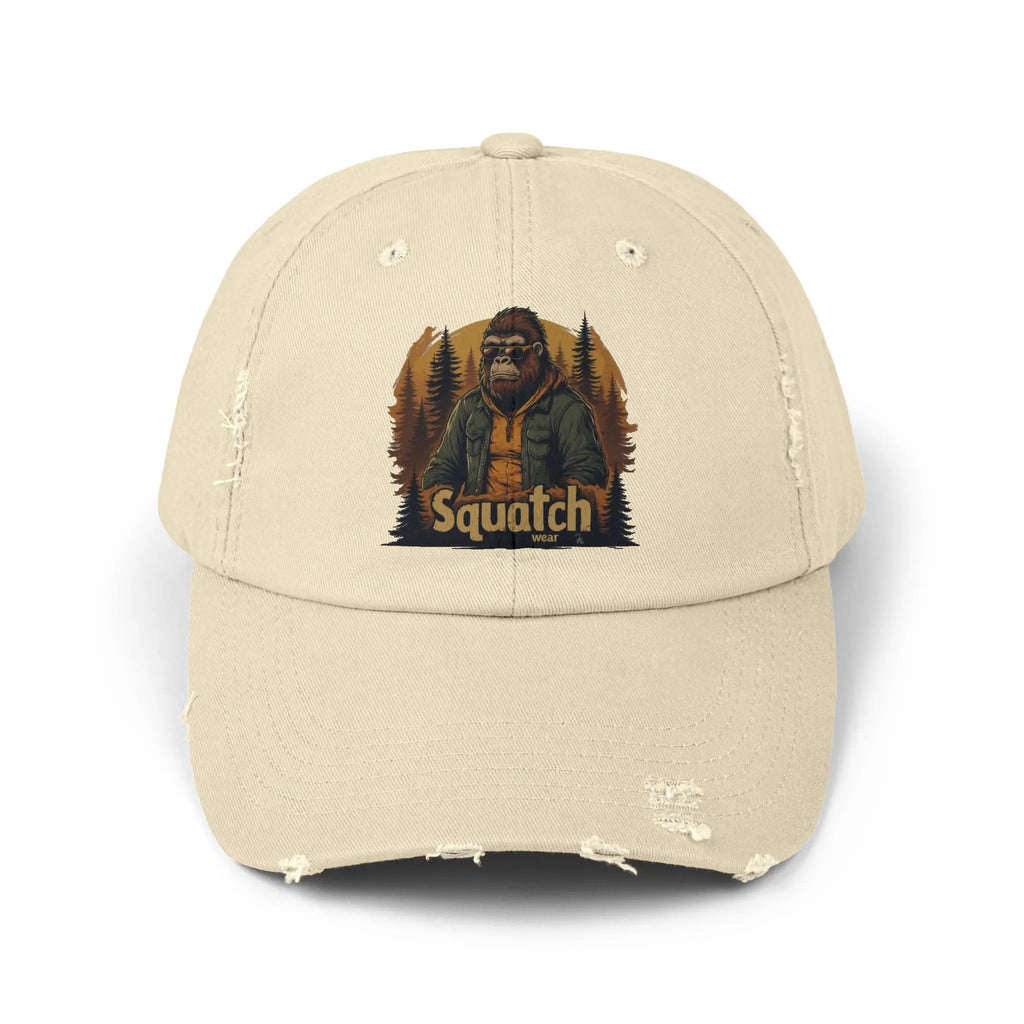 Unisex Distressed Squatch Cap – Casual Outdoor Hat for Hiking, Camping & Festivals - Squatch Wear