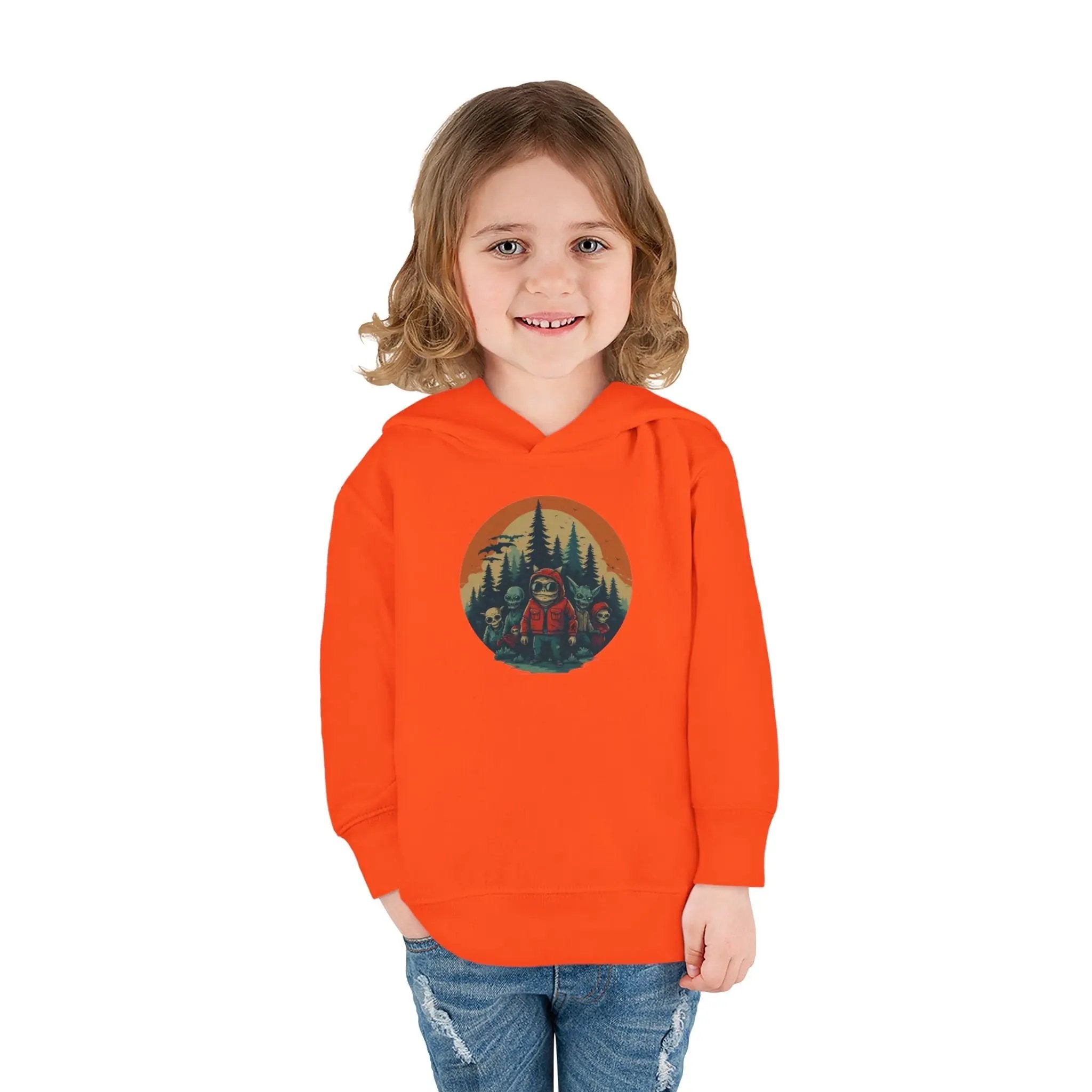 Adventure-Ready Toddler Pullover Fleece Hoodie – Cozy Kids Hoodie, Camping-Themed Gift, Fall/Winter Toddler Apparel Printify