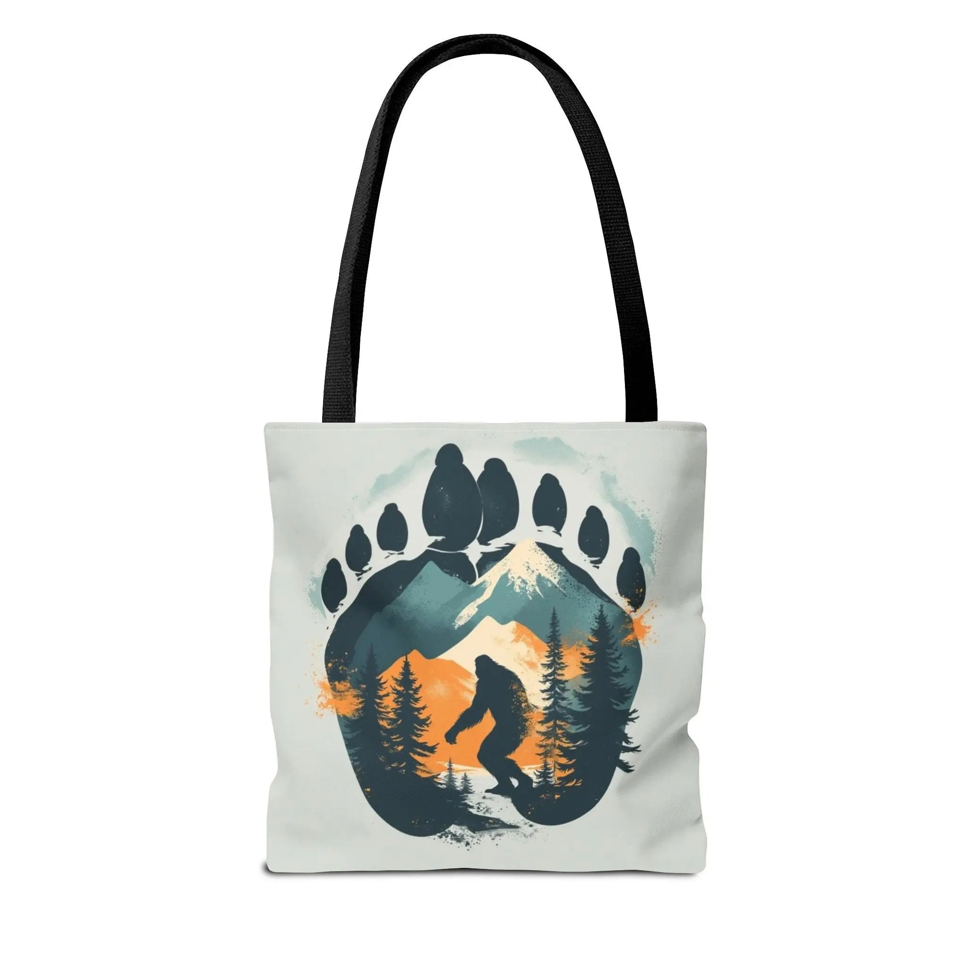 Bigfoot Forest Tote Bag — Sasquatch Mountain Scenic Tote Printify