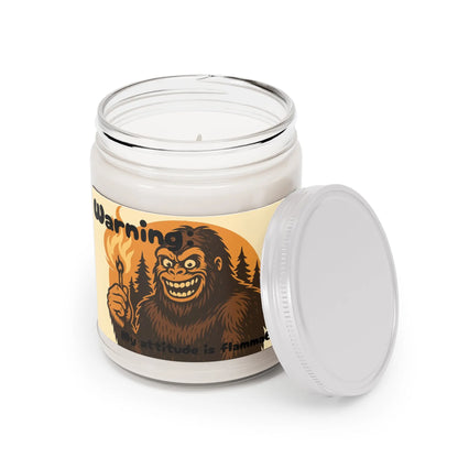 Warning: My Attitude Is Flammable Soy Candle — 9oz Jar Printify