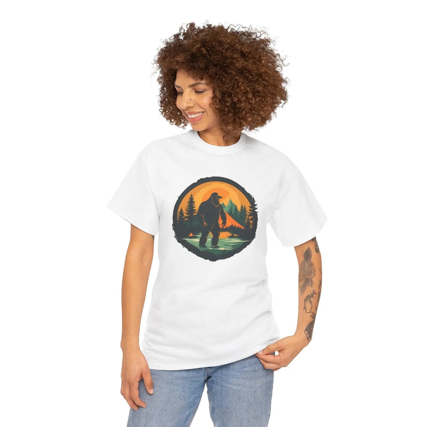 Bigfoot Adventure Tee – Unisex Cotton Shirt, Casual Outdoor & Wilderness Exploration Wear, Nature Lover Gift Printify