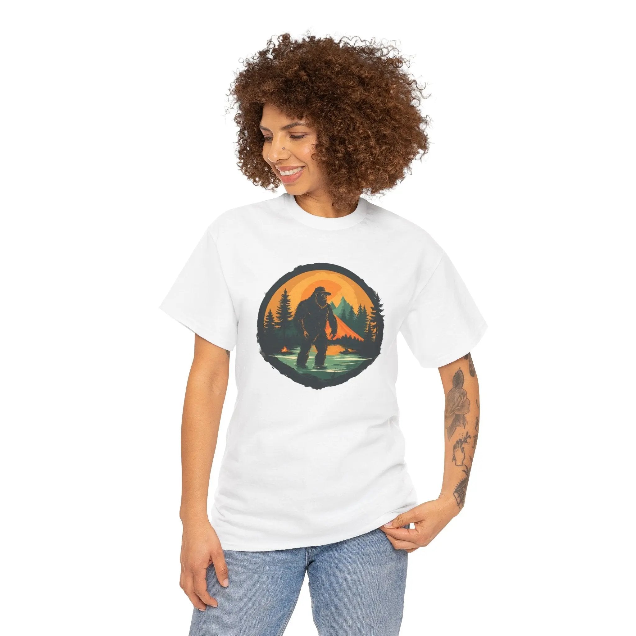 Bigfoot Adventure Tee – Unisex Cotton Shirt, Casual Outdoor & Wilderness Exploration Wear, Nature Lover Gift Printify