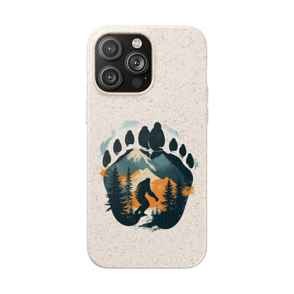 Bigfoot Print Phone Case – Compostable PLA & Bamboo Forest Design Printify