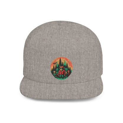 Nature-Inspired Flat Bill Snapback Hat – Casual Outdoor Cap, Unique Gift for Adventure Lovers & Fashion Accessory - Squatch Wear