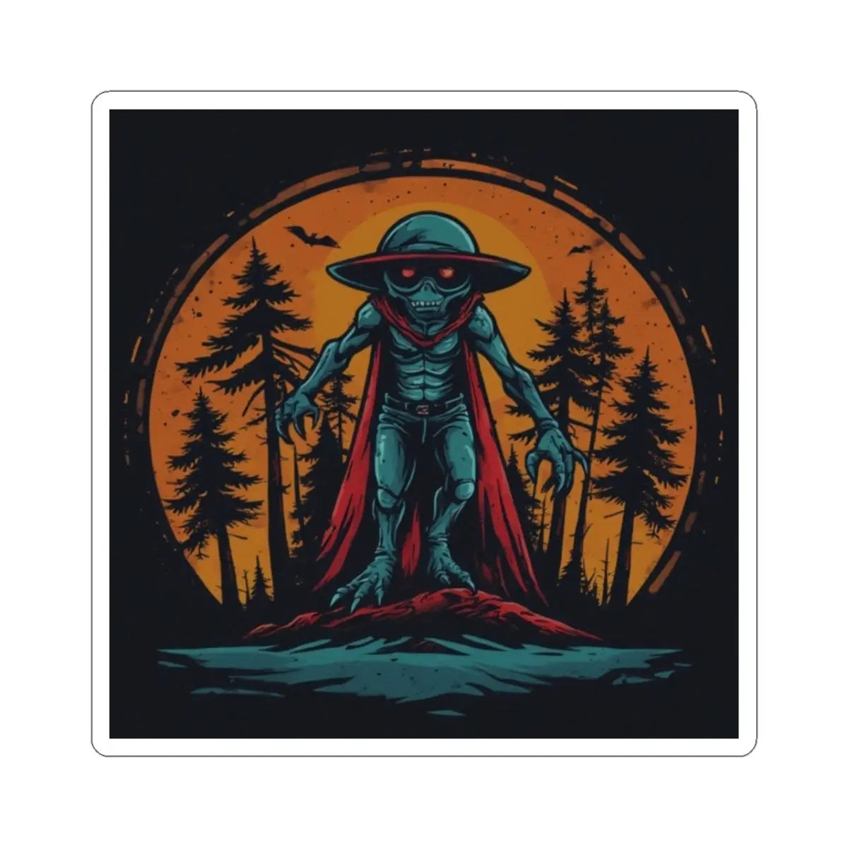 Alien Adventure Kiss-Cut Stickers – Fun Vinyl Decals, Laptop & Journal Decor, Halloween & UFO Enthusiast Gifts - Squatch Wear